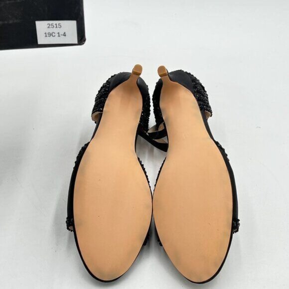 XYD Women's Sandals, Chic Peep Toe, D'Orsay Kitten Low Heels, Rhinestone Studs, - Picture 8 of 9